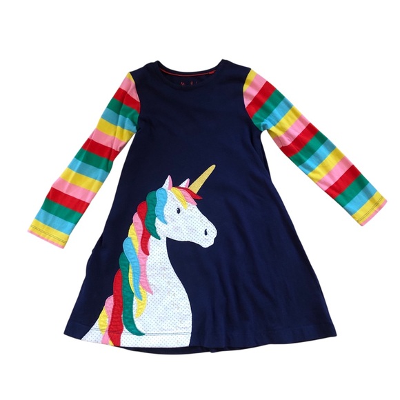 Mini Boden Other - Mini Boden Blue and Red Unicorn Dress